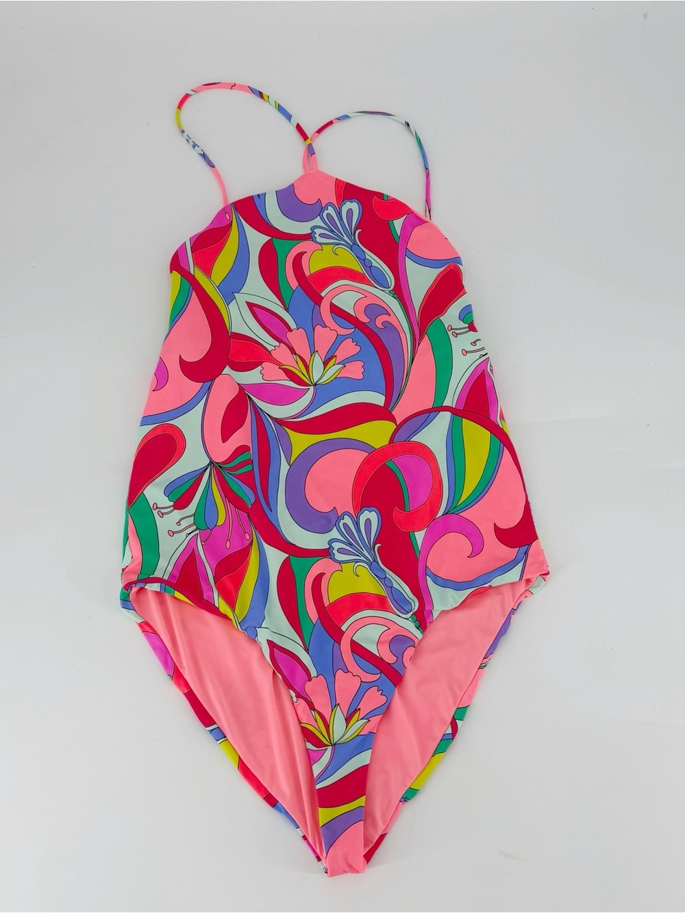 Beach Riot Lumi One Piece Pop Floral One Piece Swimsuit Halter Large Neon - Picture 2 of 6